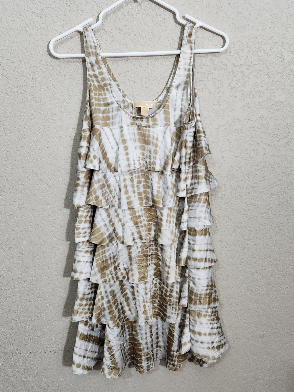 Michael Kors Dress Women's Tiered Tie-Dye Ruffle Whimsigoth fairy